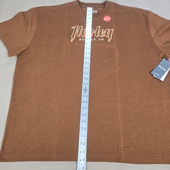 Hurley Supply Co Mens X Large Brown Relaxed Fit Cotton T Shirt - Picture 3 of 8